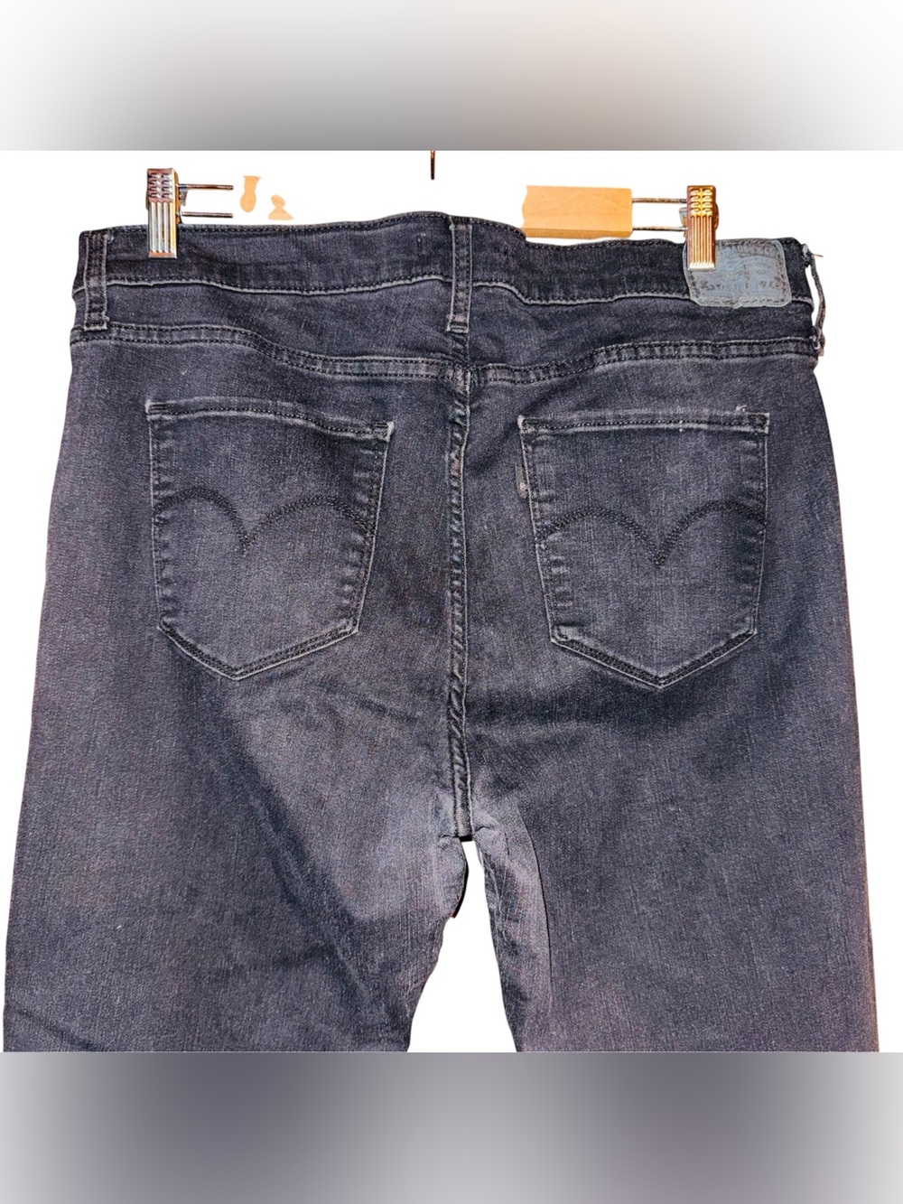 LEVI’S 720 High Rise Super Skinny Black Stretch Jeans Plus Size 34 - Picture 9 of 16